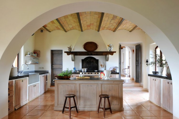 cocina estilo detalles casa rustico arco