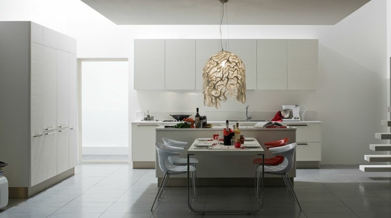 armarios y mesa blanca en la cocina moderna cocinas modernas blanca amplia preciosa ideas