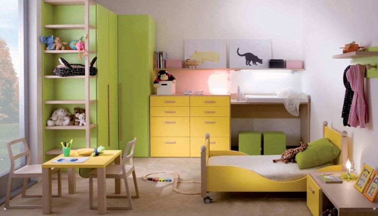 verdes y amarillos colorido variante infantil maderas verde