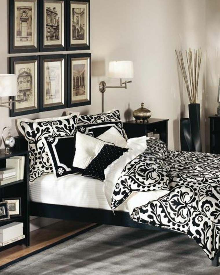 decoracion vintage dormitorio blanco negro ideas