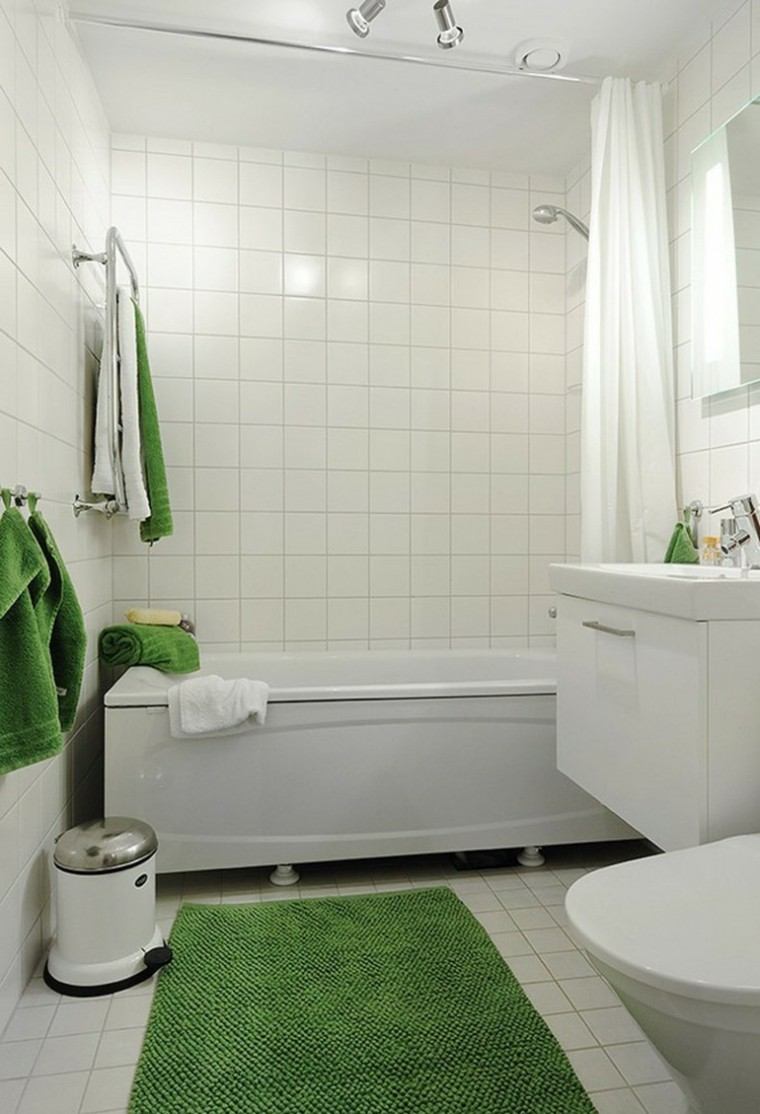 cuarto de baño alfombra verde