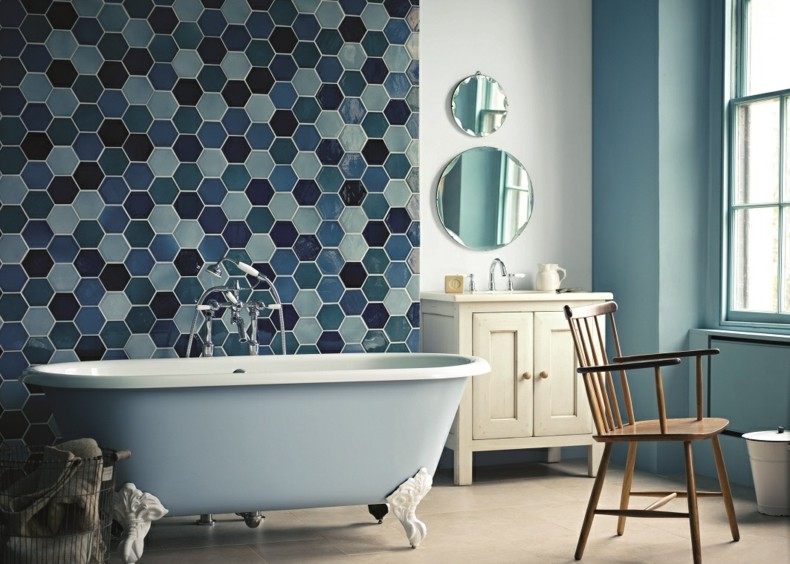 decoración baño azulejos color azul