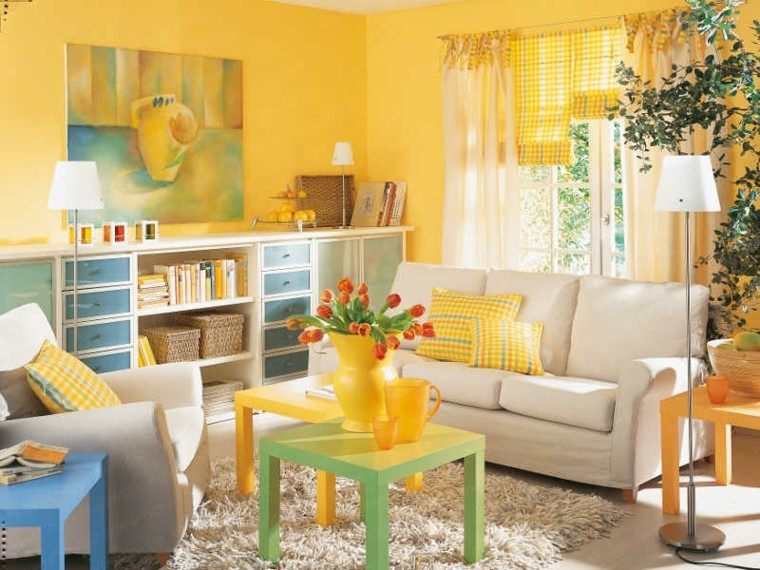 decorar salon tonos amarillos
