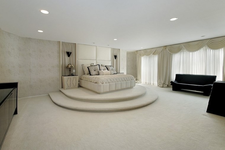 decoracion moderna dormitorio amplio sofa negra ideas
