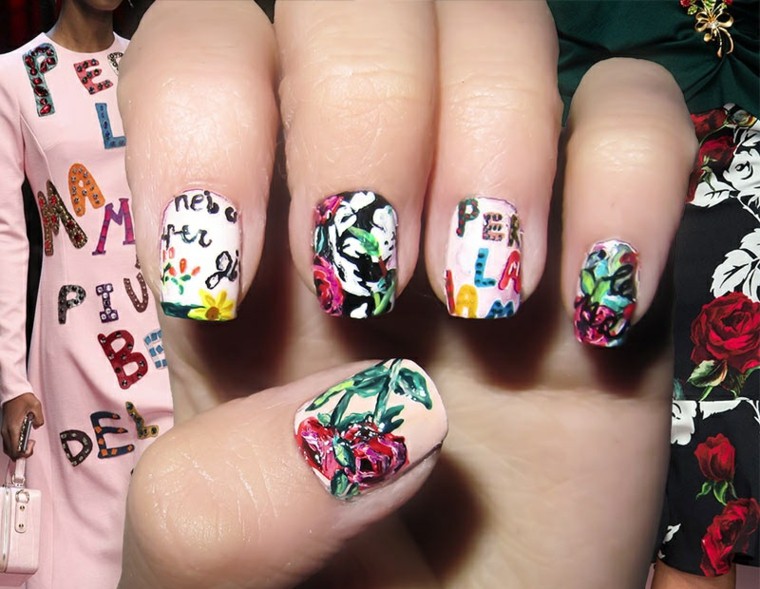 Uñas preciosas inspiradas por el diseño de dolce and gabbana diseño de uñas inspiradas pasarela dolce gabbana ideas