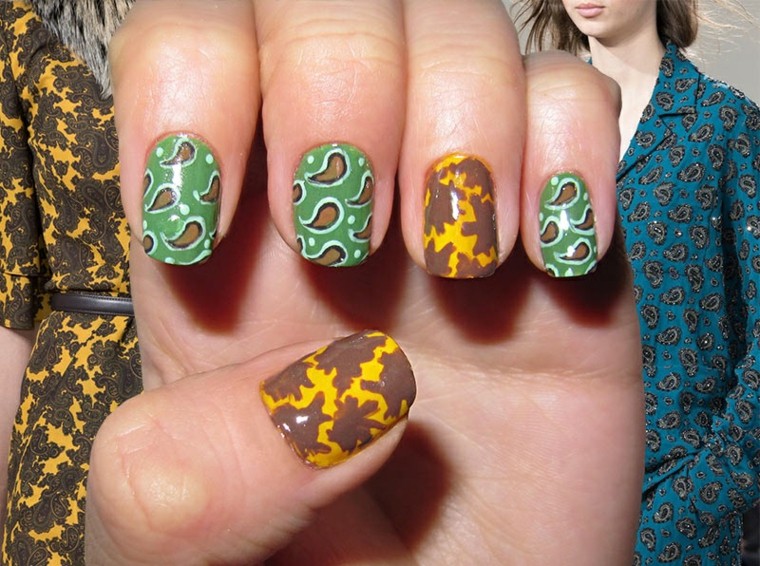 uñas preciosas inspiradas por el diseño de Michael Kors diseño de uñas inspiradas pasarela michael kors ideas
