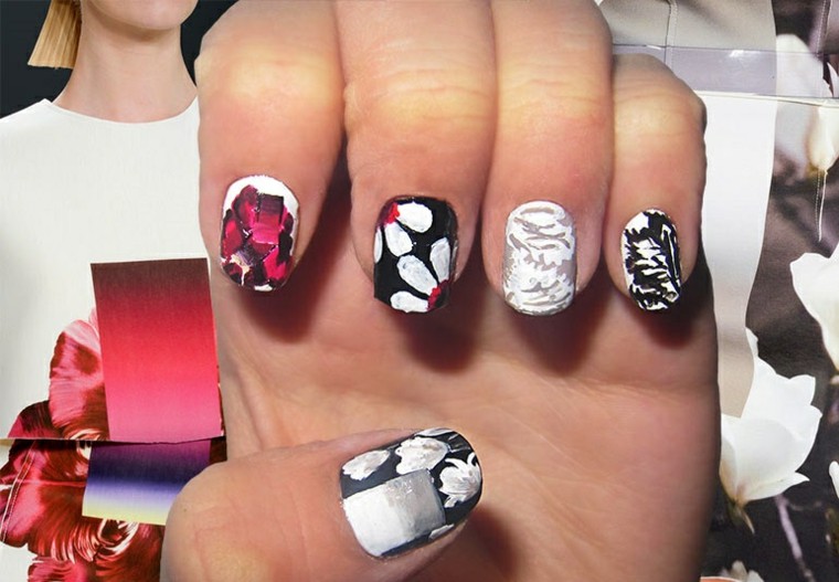 uñas inspiradas por la ropa diseñada de diseño de uñas navidenas Carolina Herrera ideas