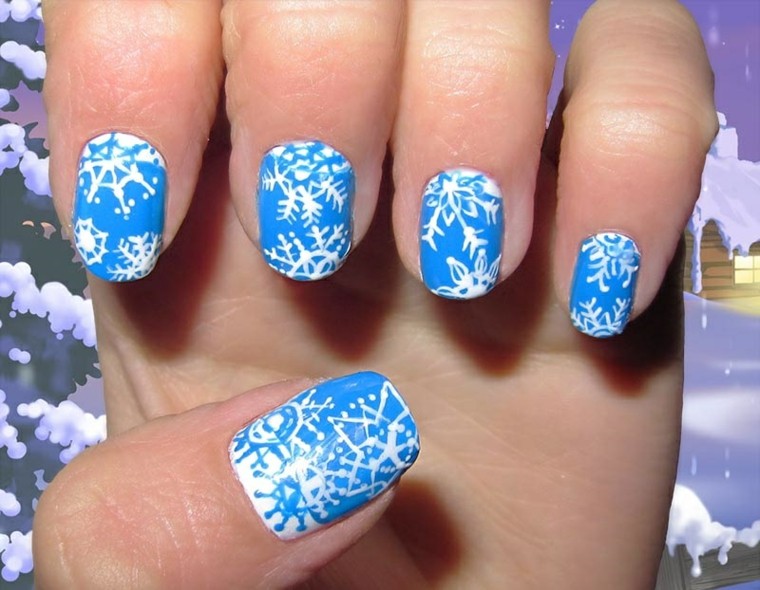 uñas modernas diseños navideños copos de nieve diseno de unas navidenas copos nieve ideas
