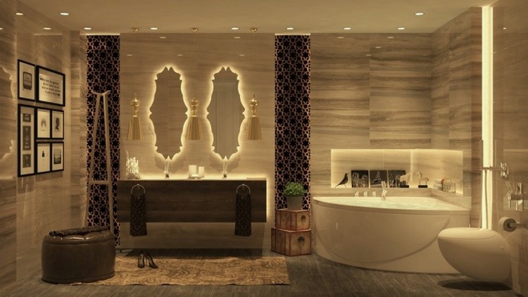 cuarto de baño con luces de techo diseño cuarto baño deco bonito