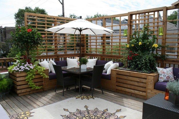 diseño muebles terraza madera moderna 