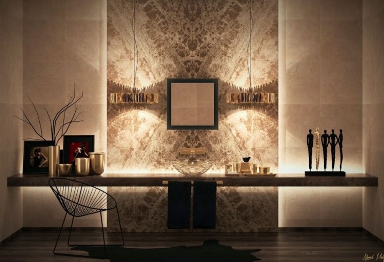 diseño de pared con luces integradas diseño pared luces modernas deco