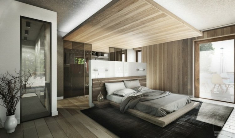 diseño de habitación con revestimiento de madera diseño habitacion deco madera