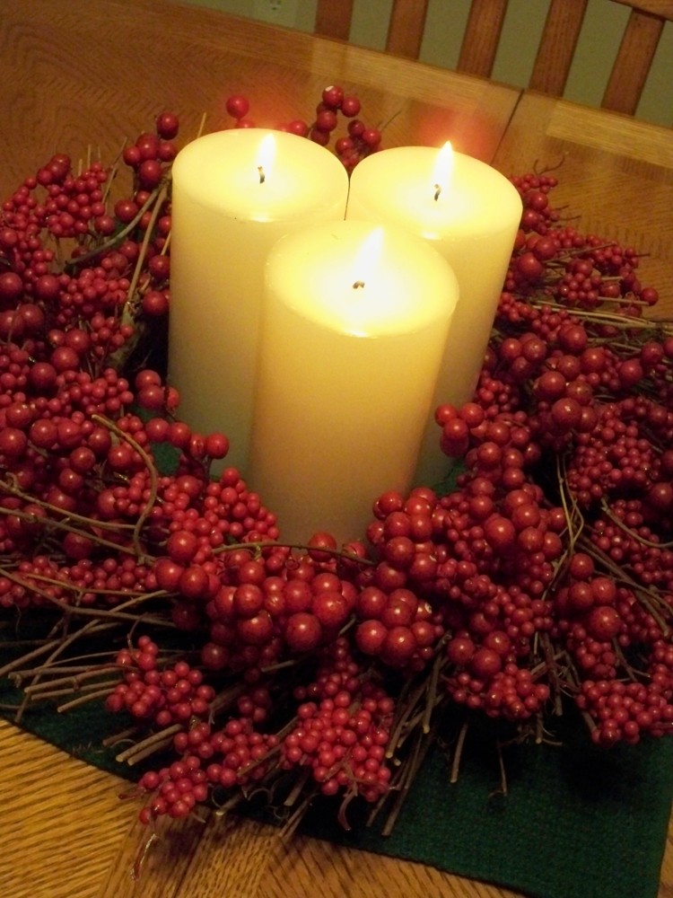 elegantes estilos flores casa navidad velas