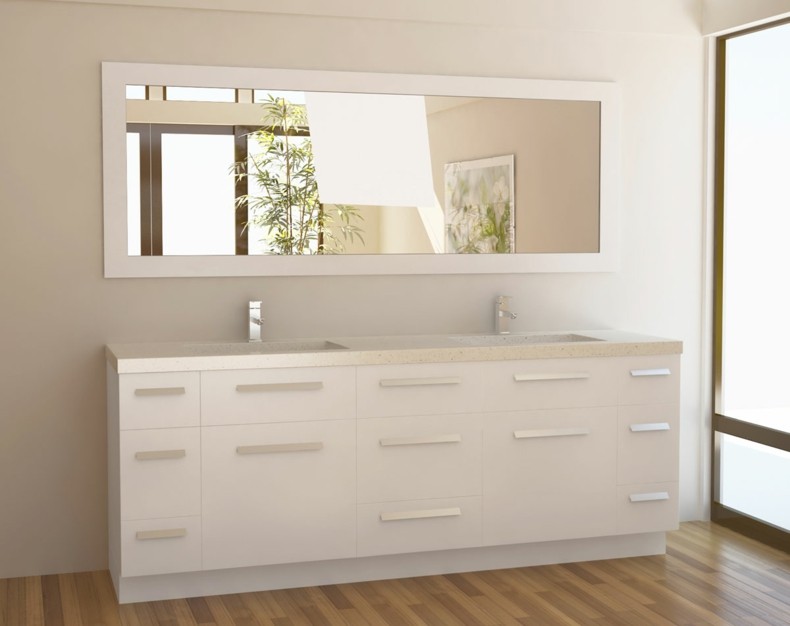 espejo baño forma rectangular blanco