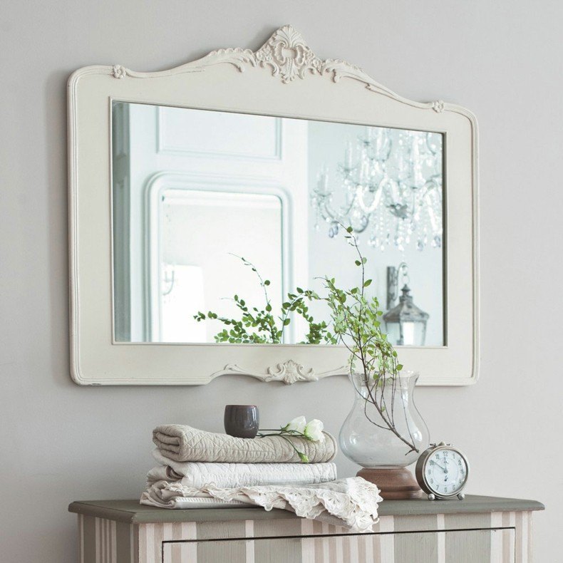 espejos para baños blanco estilo retro