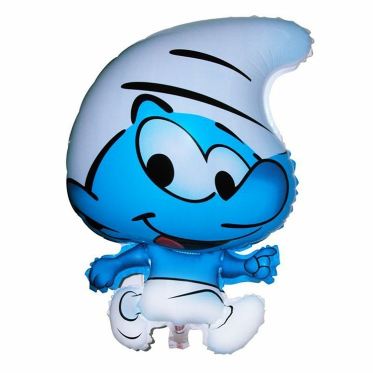 globo helio forma pitufo azul