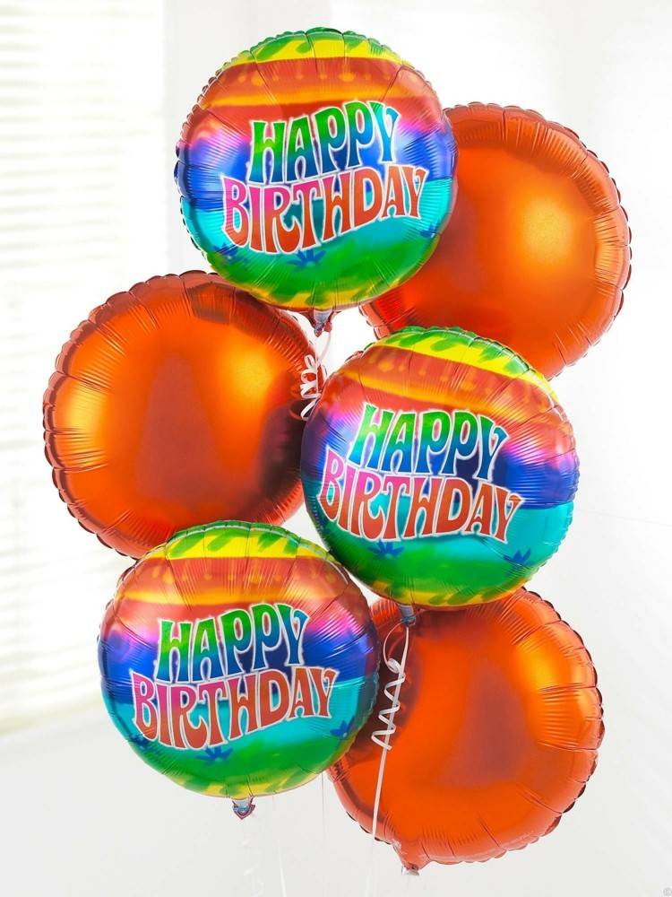 globos de cumpleaños naranja letras letras