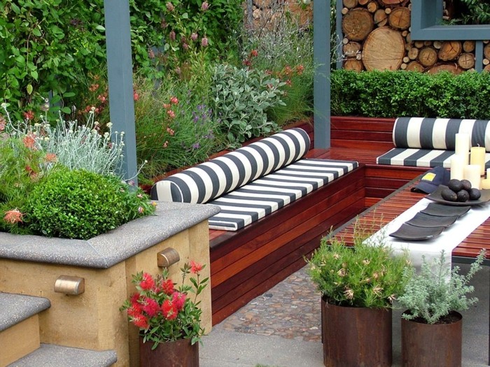 macetas grandes acero jardin ideas