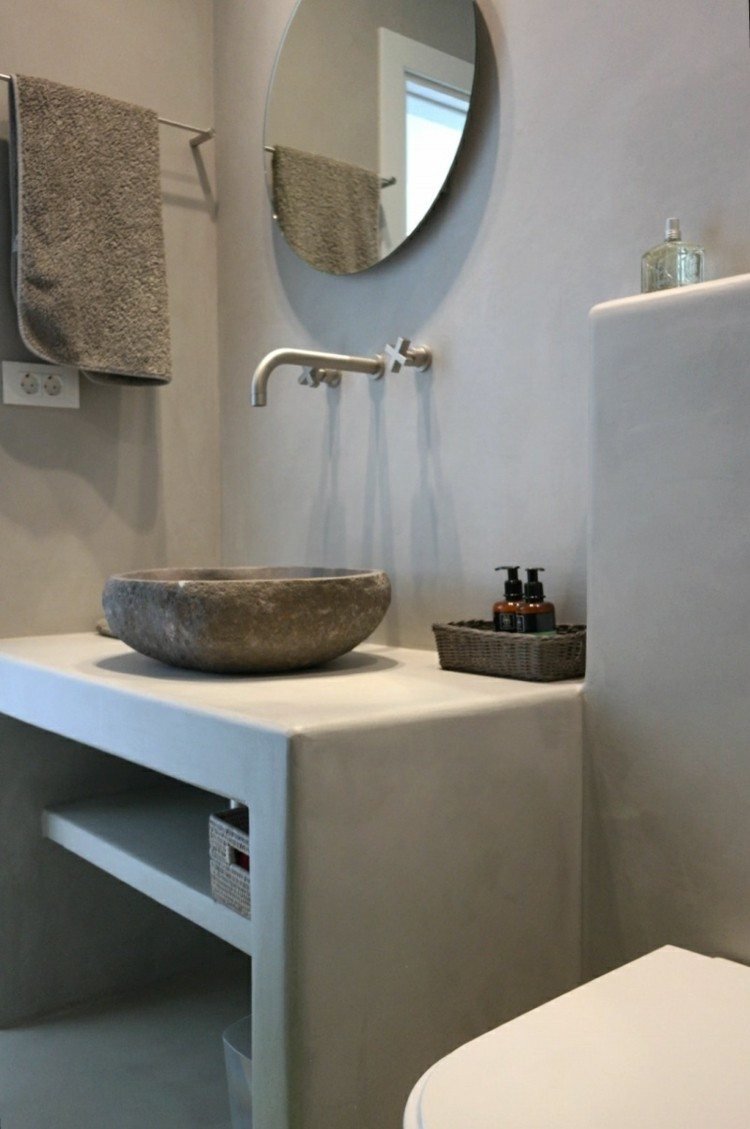 Microcemento baños con cubiertas frescas y atractivas.