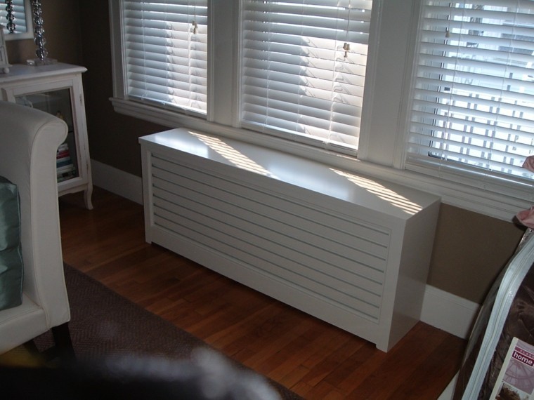 mueble blanco madera radiador