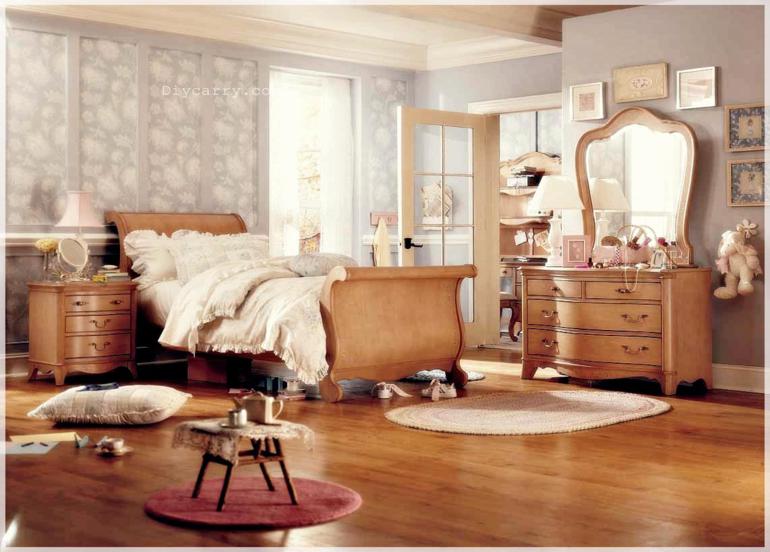 muebles retro madera cama 