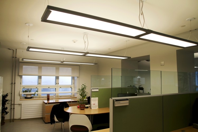oficina atractiva pendiente lamparas planas