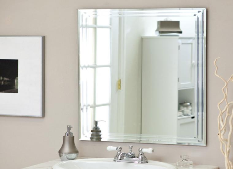 espejo de baño cuadrado retro