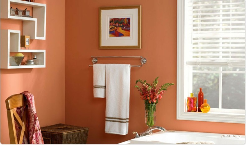 original baño color naranja marron