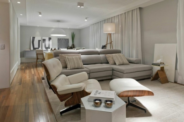 salon moderno deco color gris