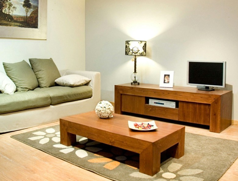 salon moderno muebles madera