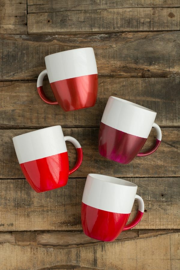 tazas cafe fondo pintado rojo