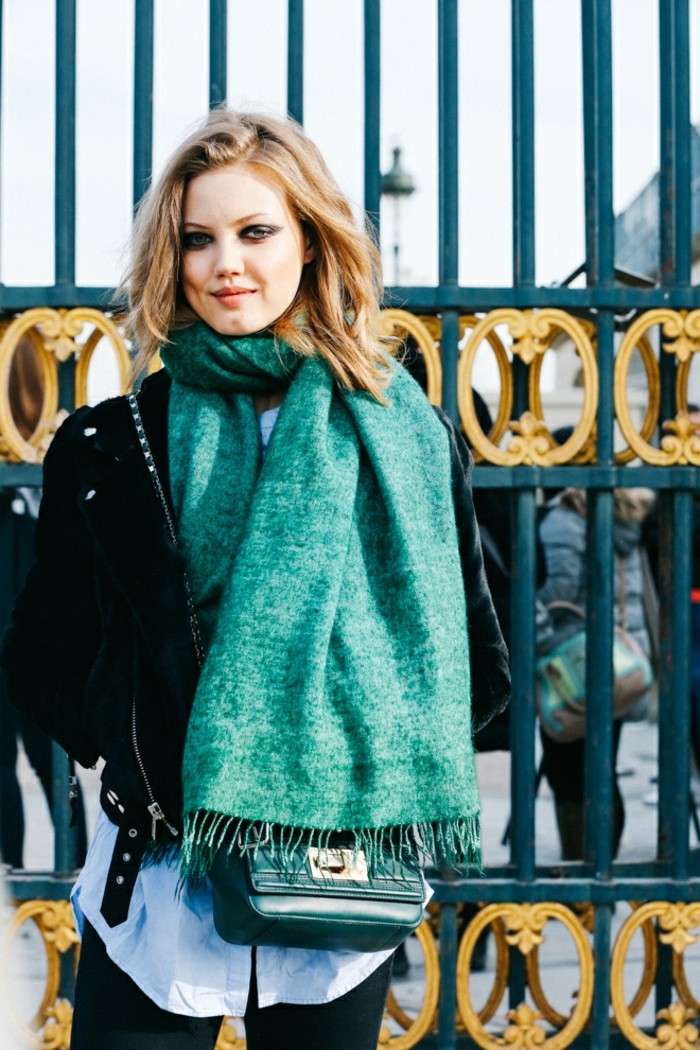 bufanda verde preciosa para el invierno ropa invierno 2015 bufanda grande ideas