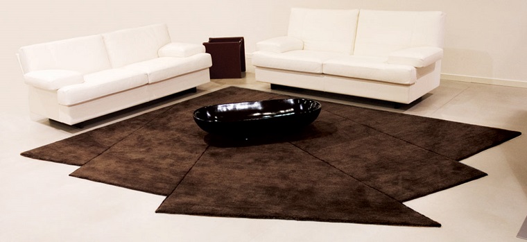 alfombra moderna forma original marron ideas