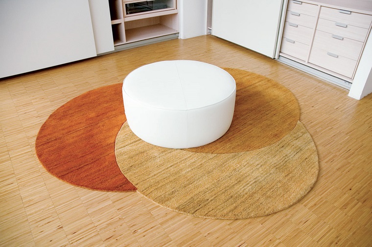 alfombra moderna tres colores circulos ideas