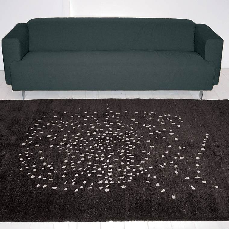 alfombra moderna alfombra negra puntos rojos ideas