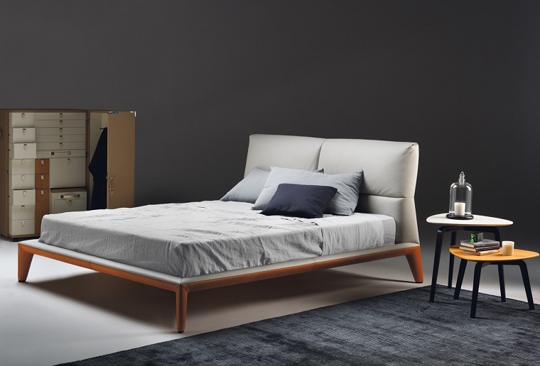 alfombra moderna dormitorio camas madera ideas