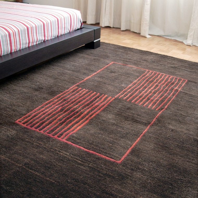 alfombra modernas figuras lineas negra ideas