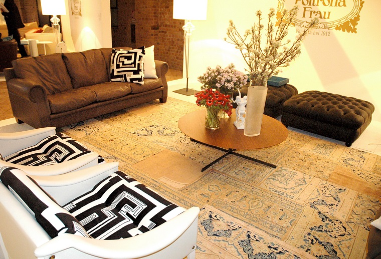 alfombra moderna plantas salon ideas