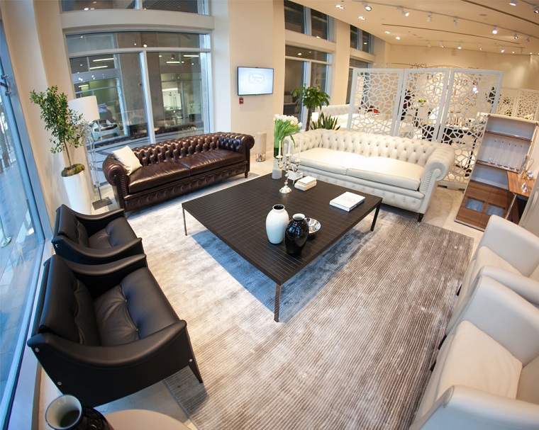 alfombras modernas sofas cuero ideas
