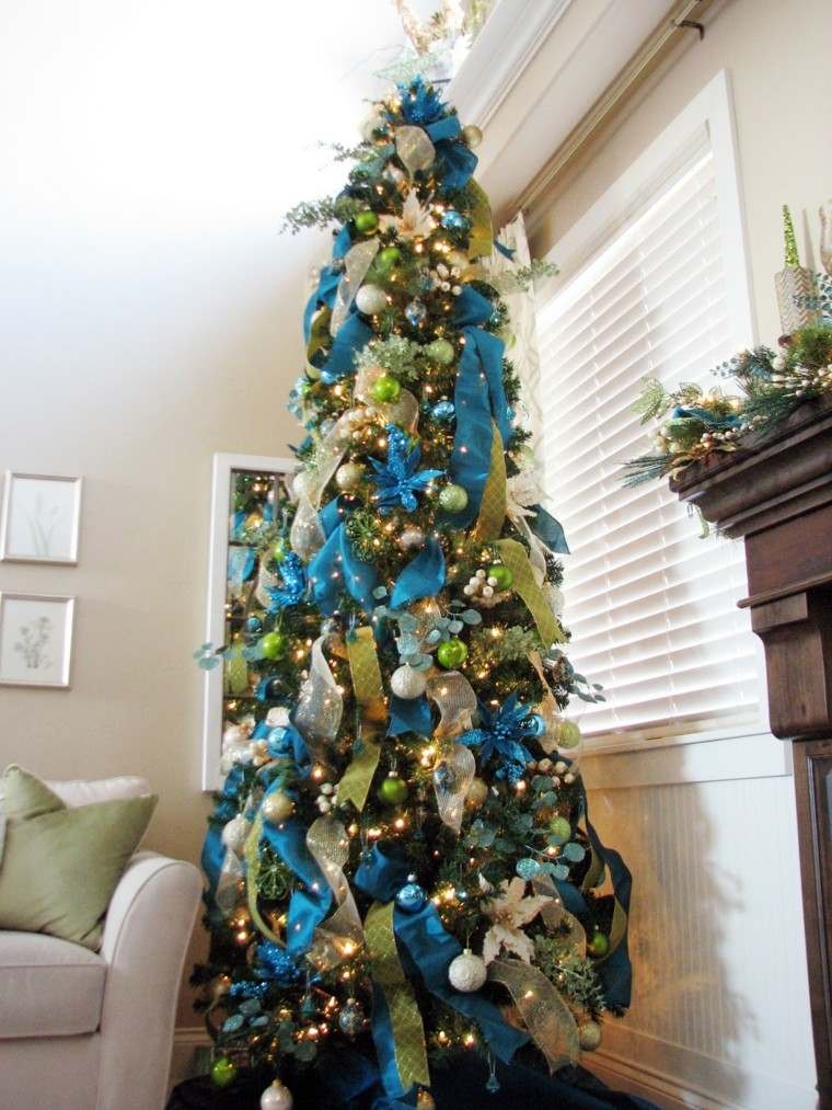 árbol navidad lazos azules