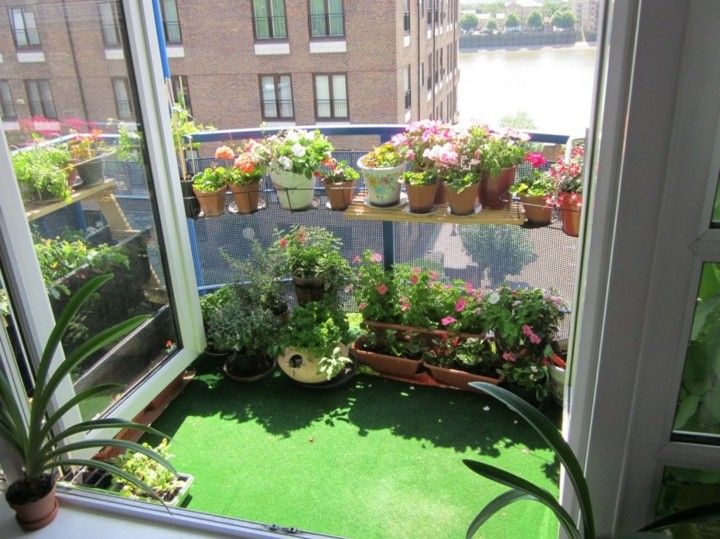 balcones pequeños decorados plantas