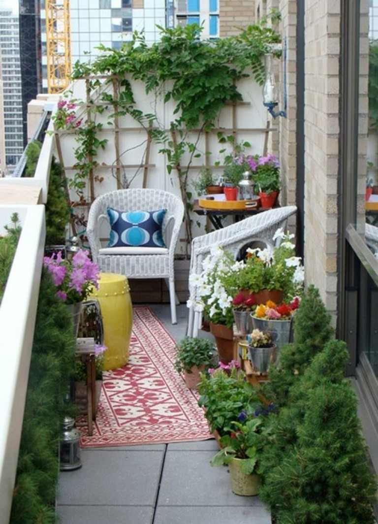 balcon pequeño deco plantas
