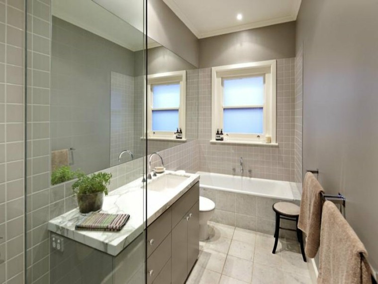 baño moderno color gris