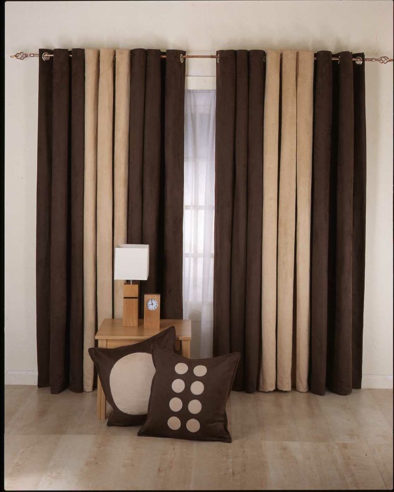 bonito diseño cortinas modernas marrones