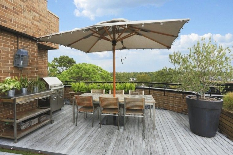 bonito diseño moderno terraza madera