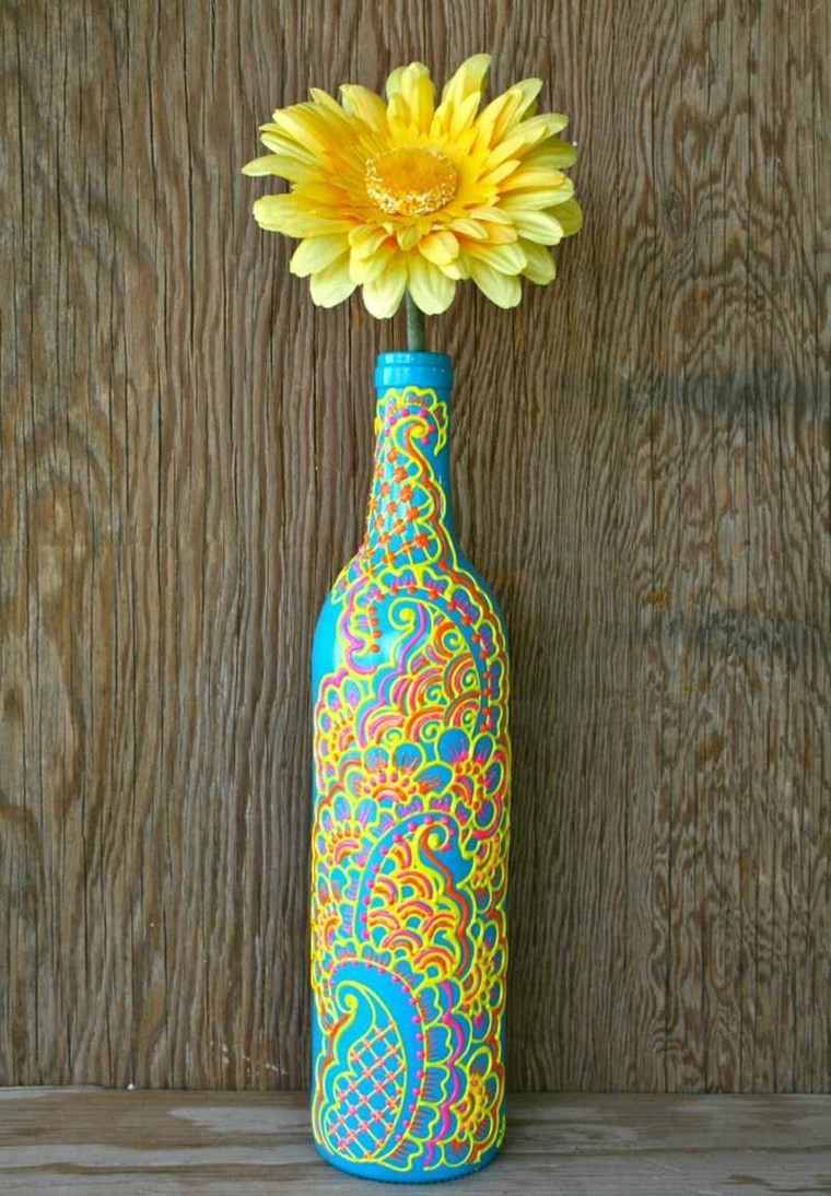 botellas cristal preciosas pintura llamativa ideas