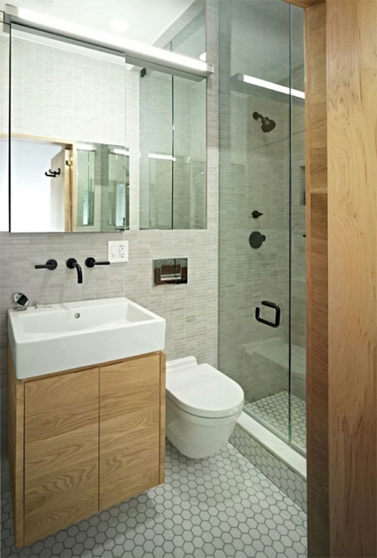 cabina ducha lavabo laminado madera