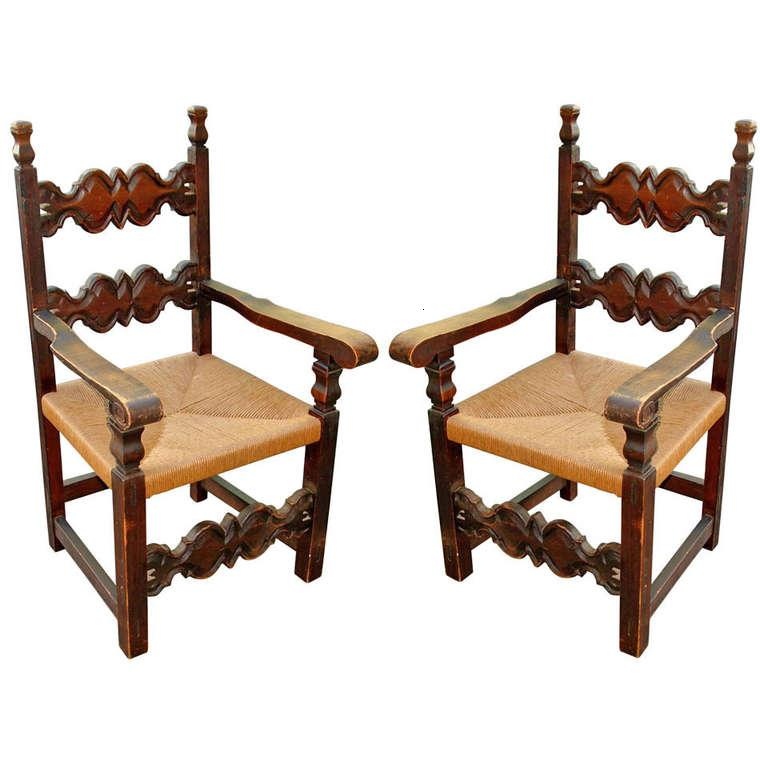 conjunto sillas madera estilo colonial