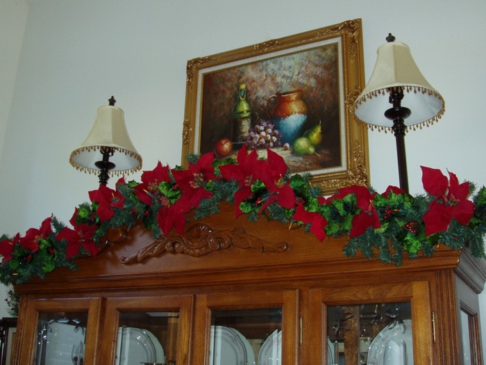 cristales navidad detalles lazos flores cuadro