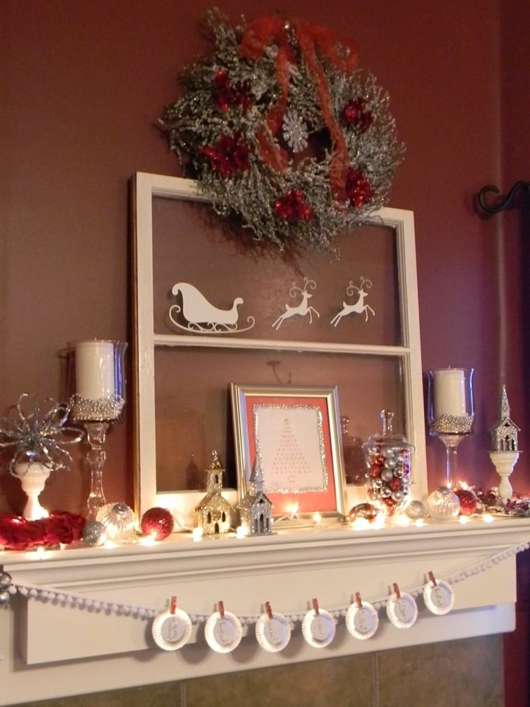 decoración chimenea adornos navidad